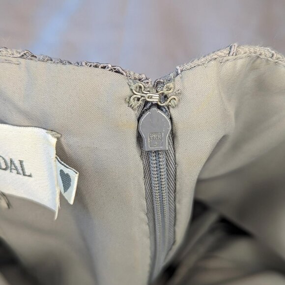 David's Bridal Taupe Lace Sleeveless Dress - Picture 6 of 7